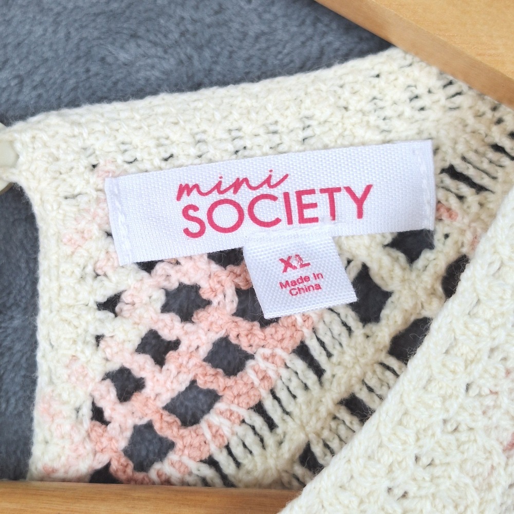 Womens Sweater XL Crochet Granny Square Cottagecore Indie Boho Hippie Festival - Picture 2 of 9